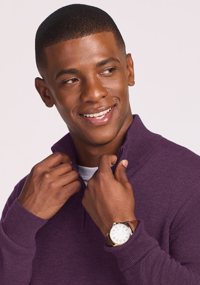 Enzo 1/4 Zip - Purple Iris