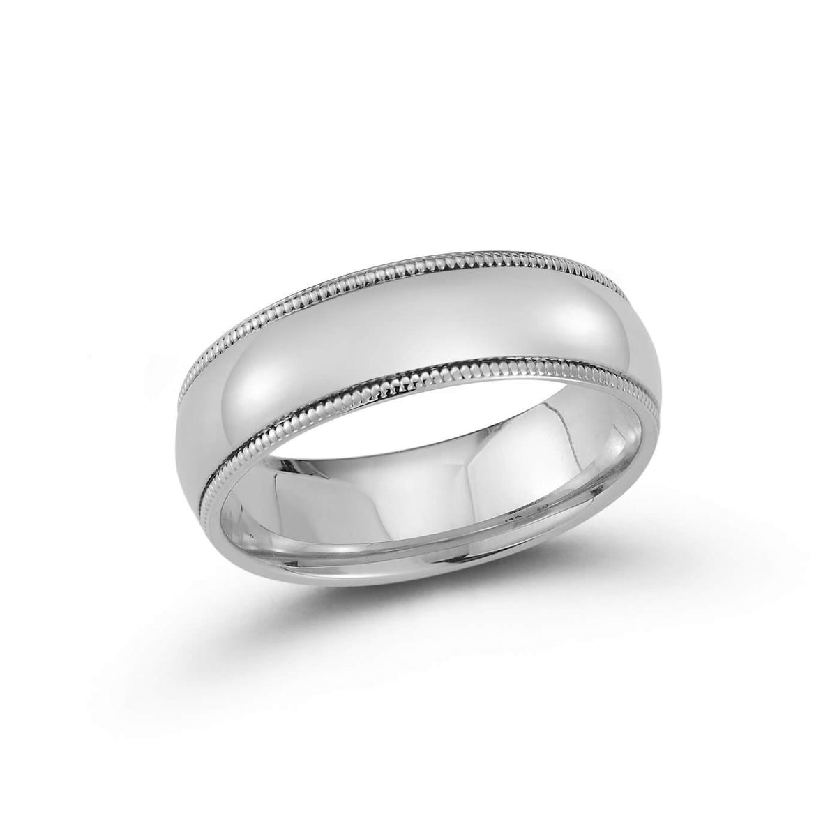 6mm Mens Milgrain Edge Wedding Band