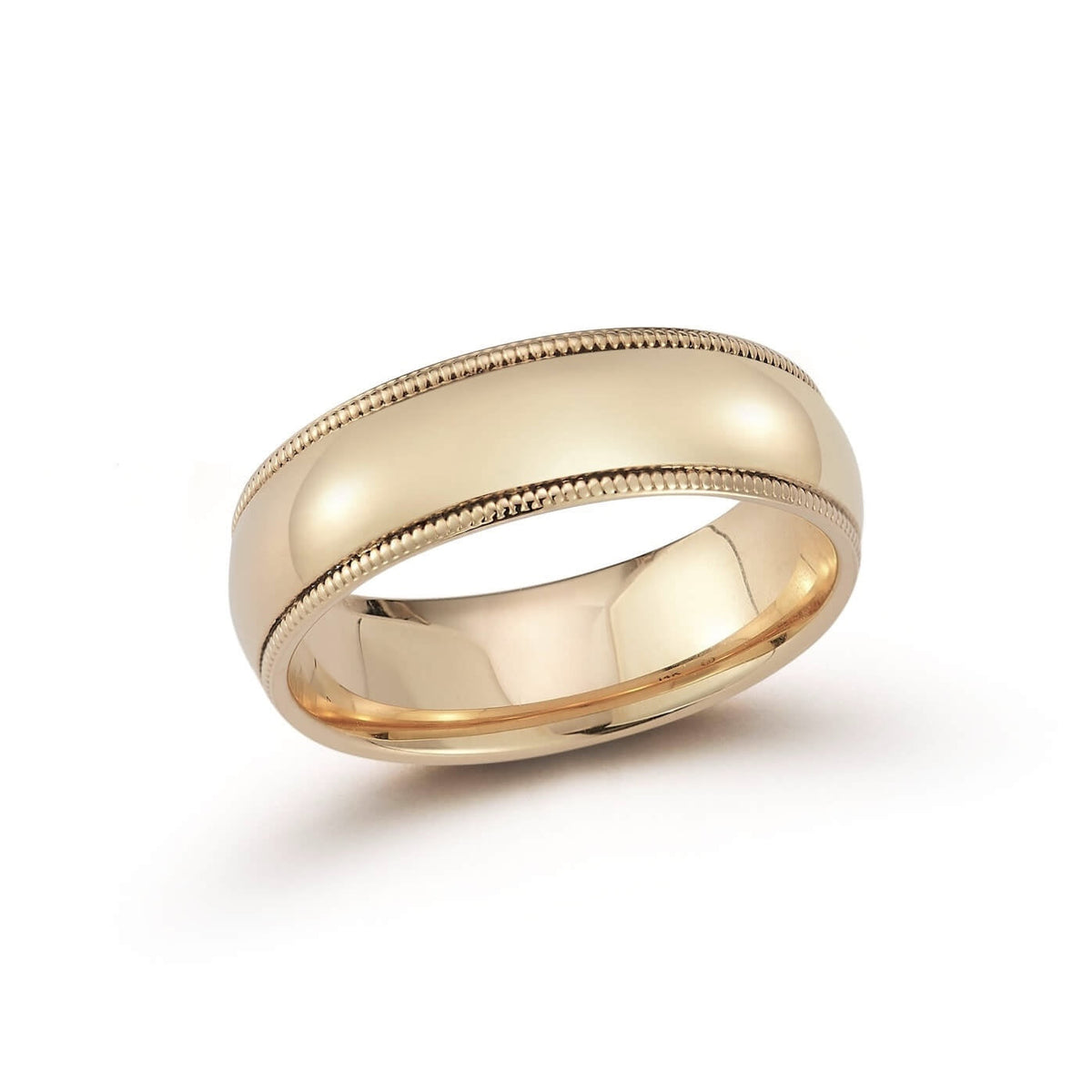 6mm Mens Milgrain Edge Wedding Band