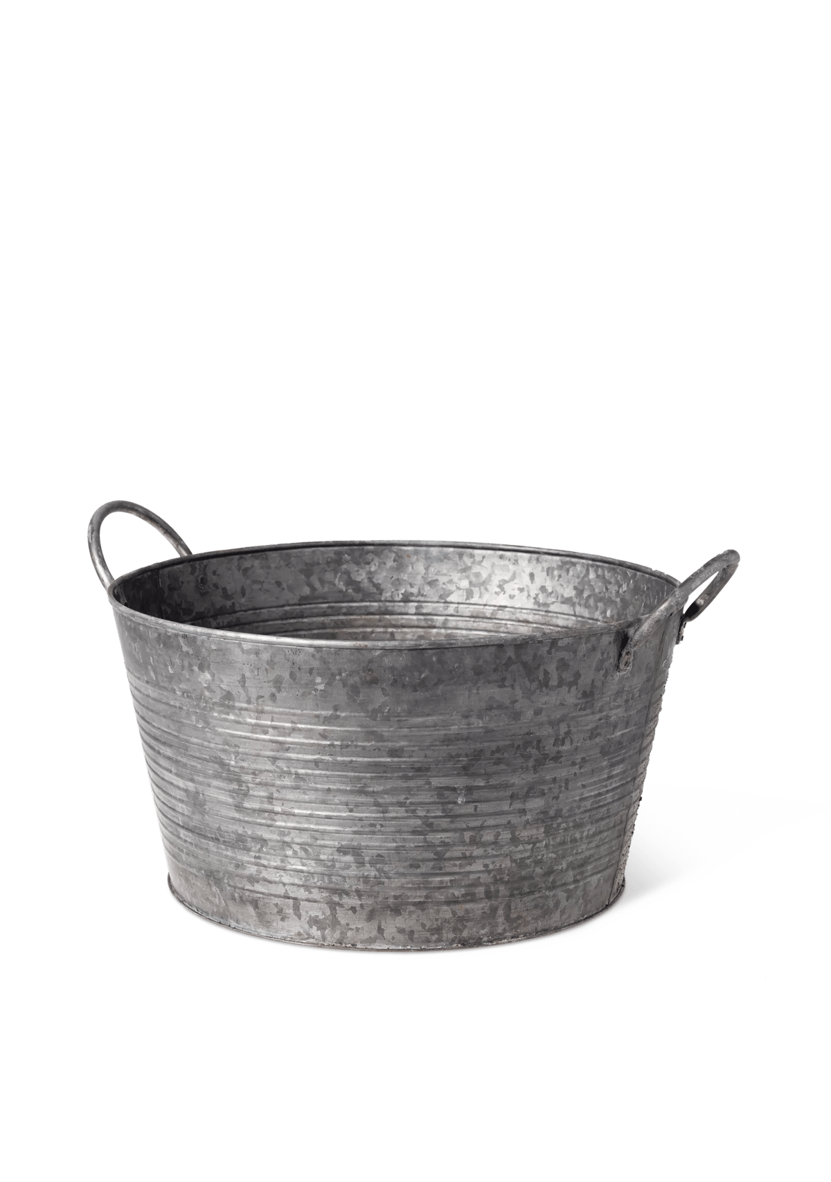 Galvanized Wash Basin Planters, Set of 2