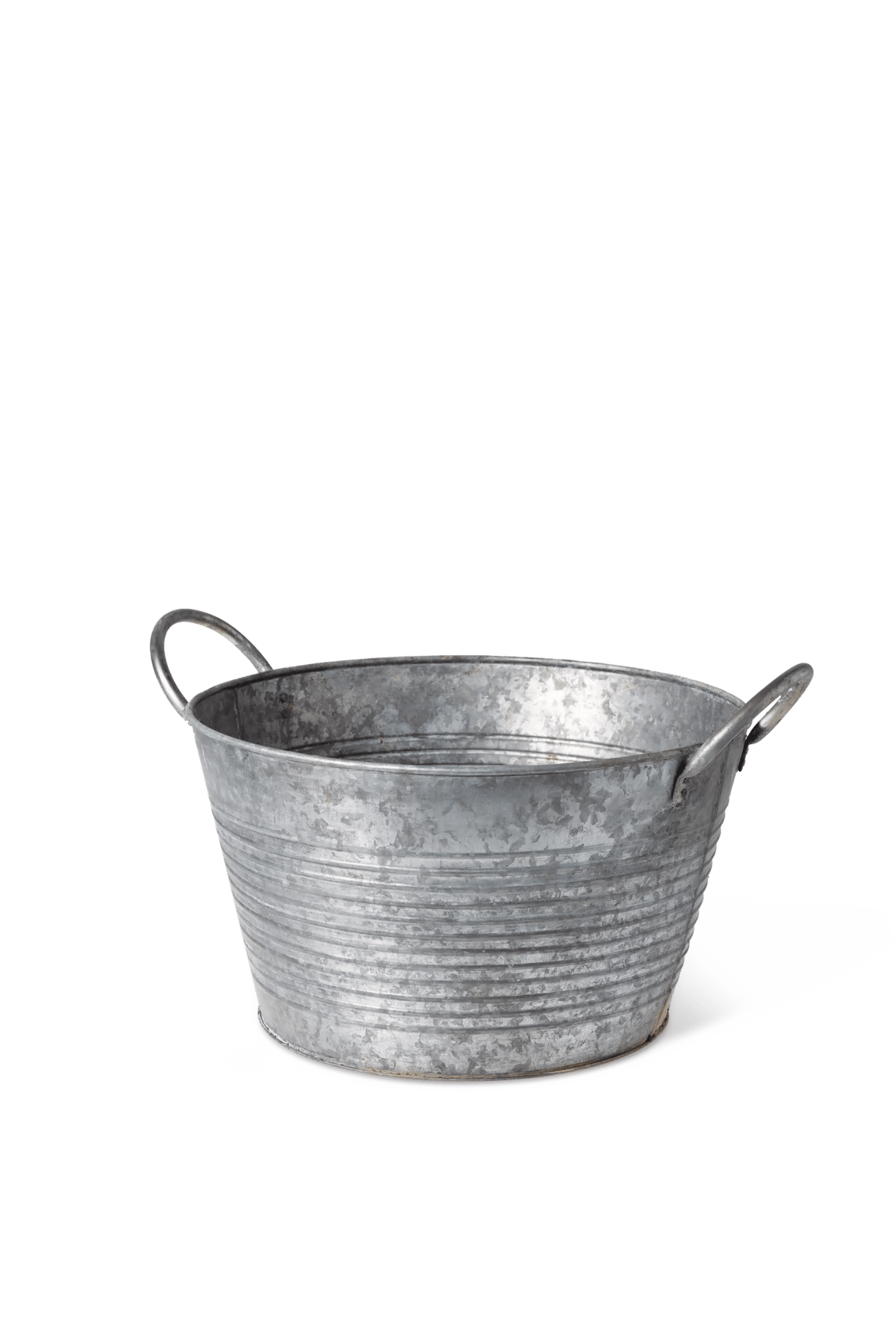 Galvanized Wash Basin Planters, Set of 2