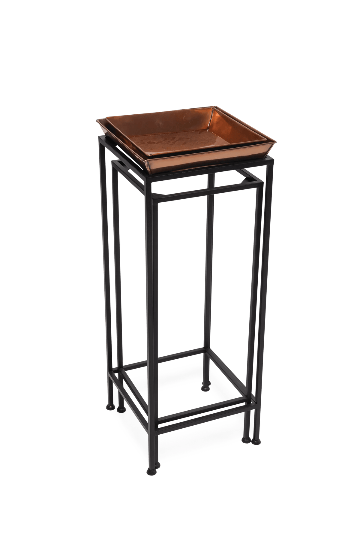 Square Nesting Plant Stands with Trays, Set of 2