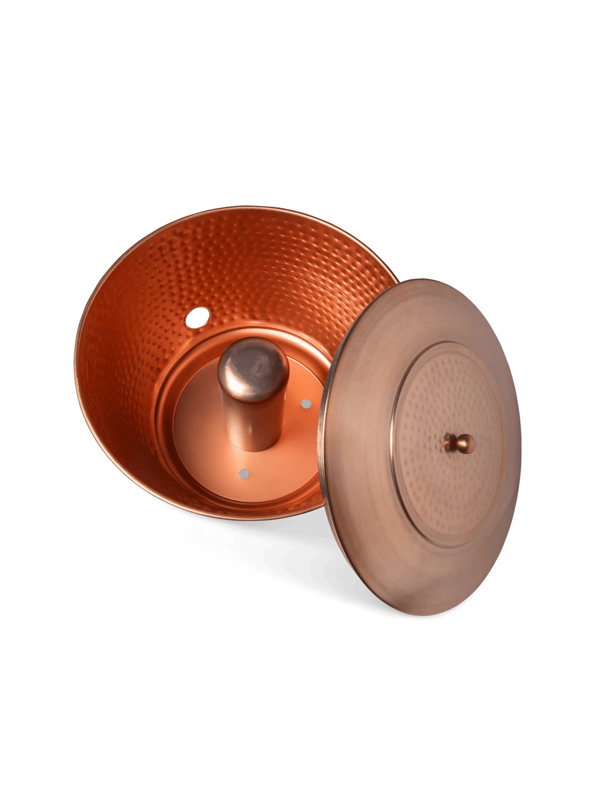 Hammered Copper Hose Pot with Lid
