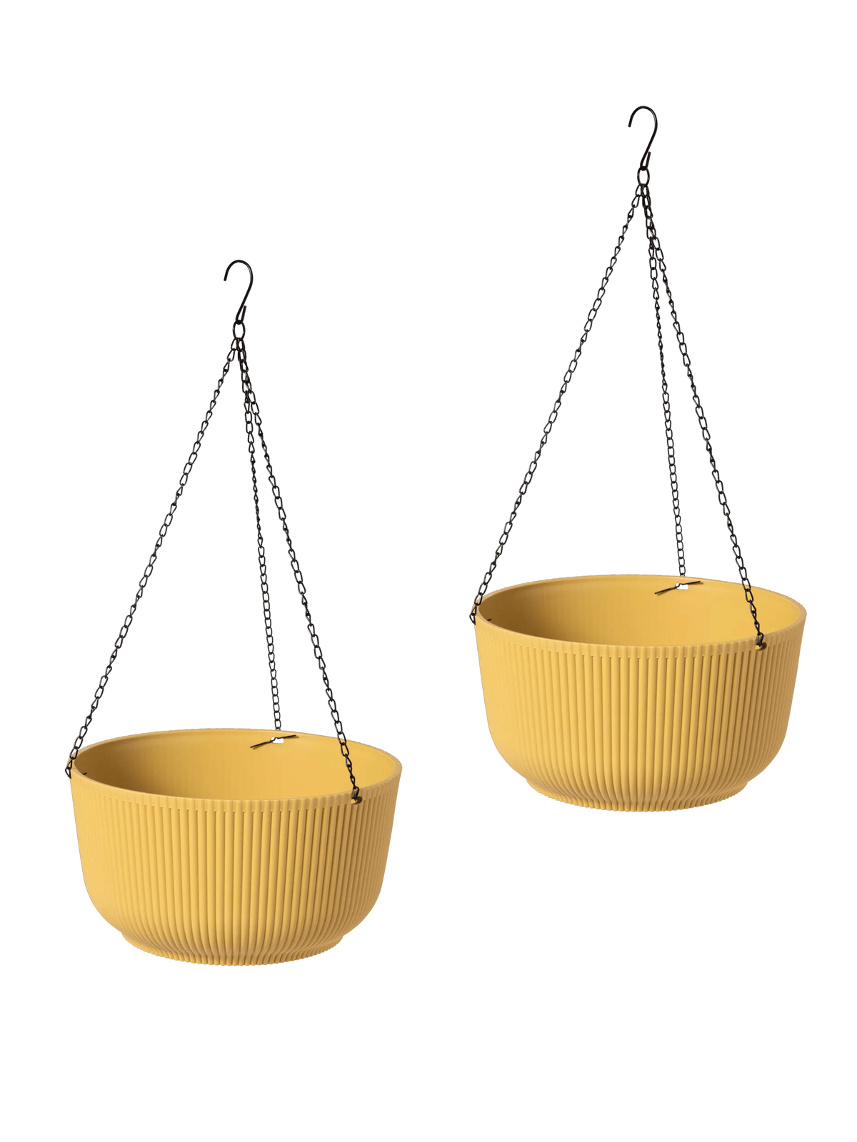 Self-Watering Ribbed Hanging Basket, 11", Set of 2