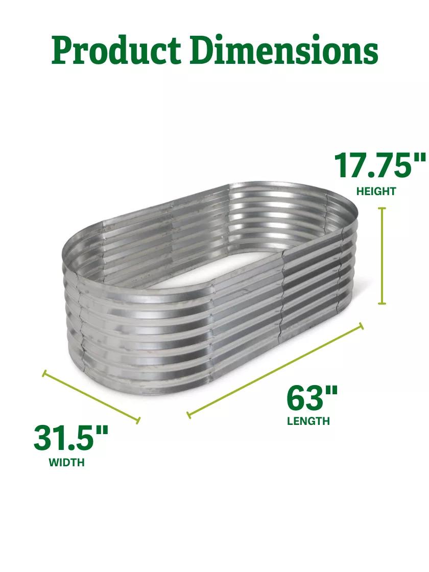 Oval Metal Raised Bed (17.75" D)