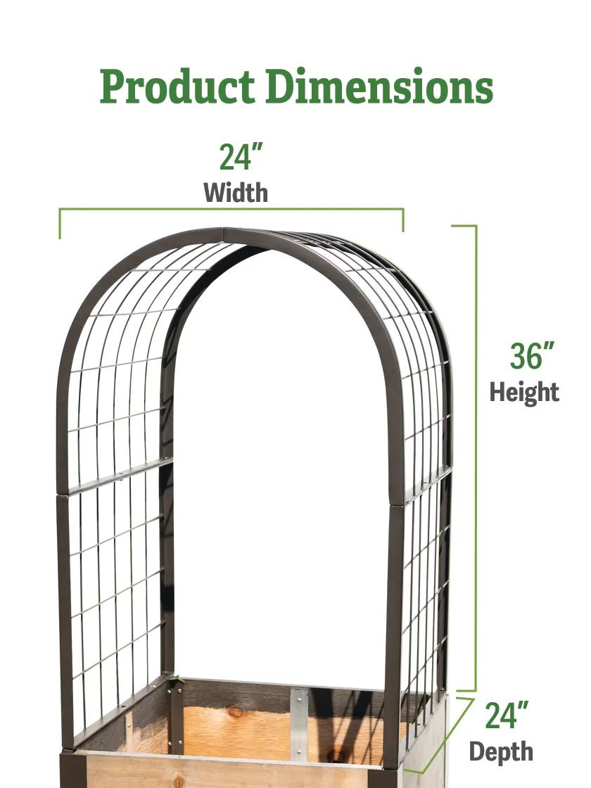 2' x 2' Arch Trellis for Planter Boxes