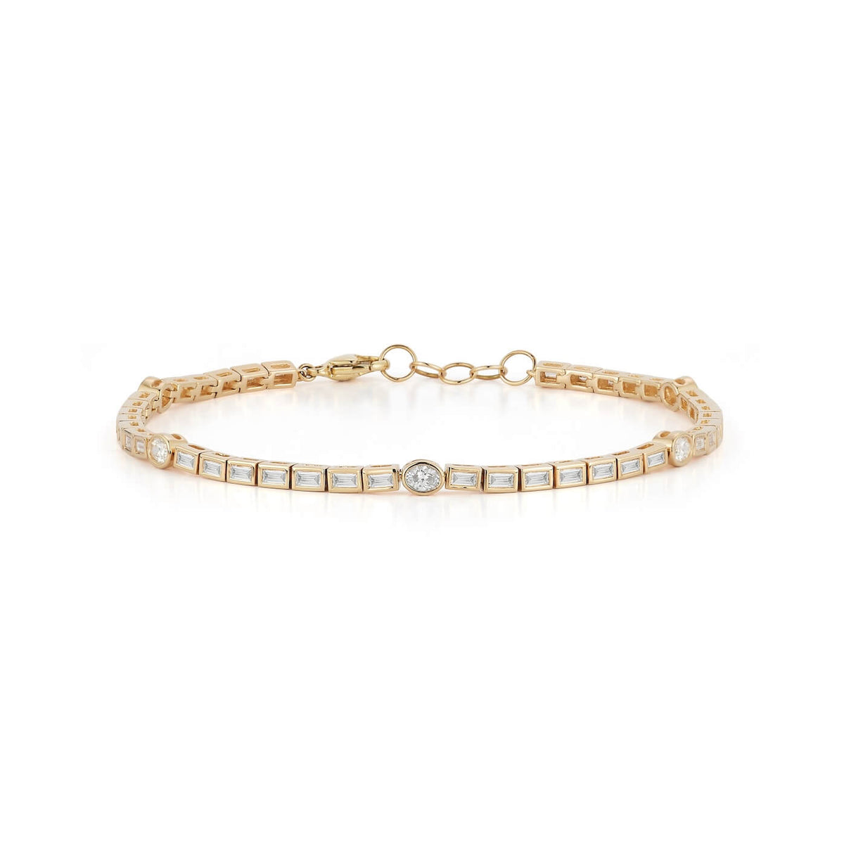 DRD Baguette and Oval Bezel-Set Tennis Bracelet