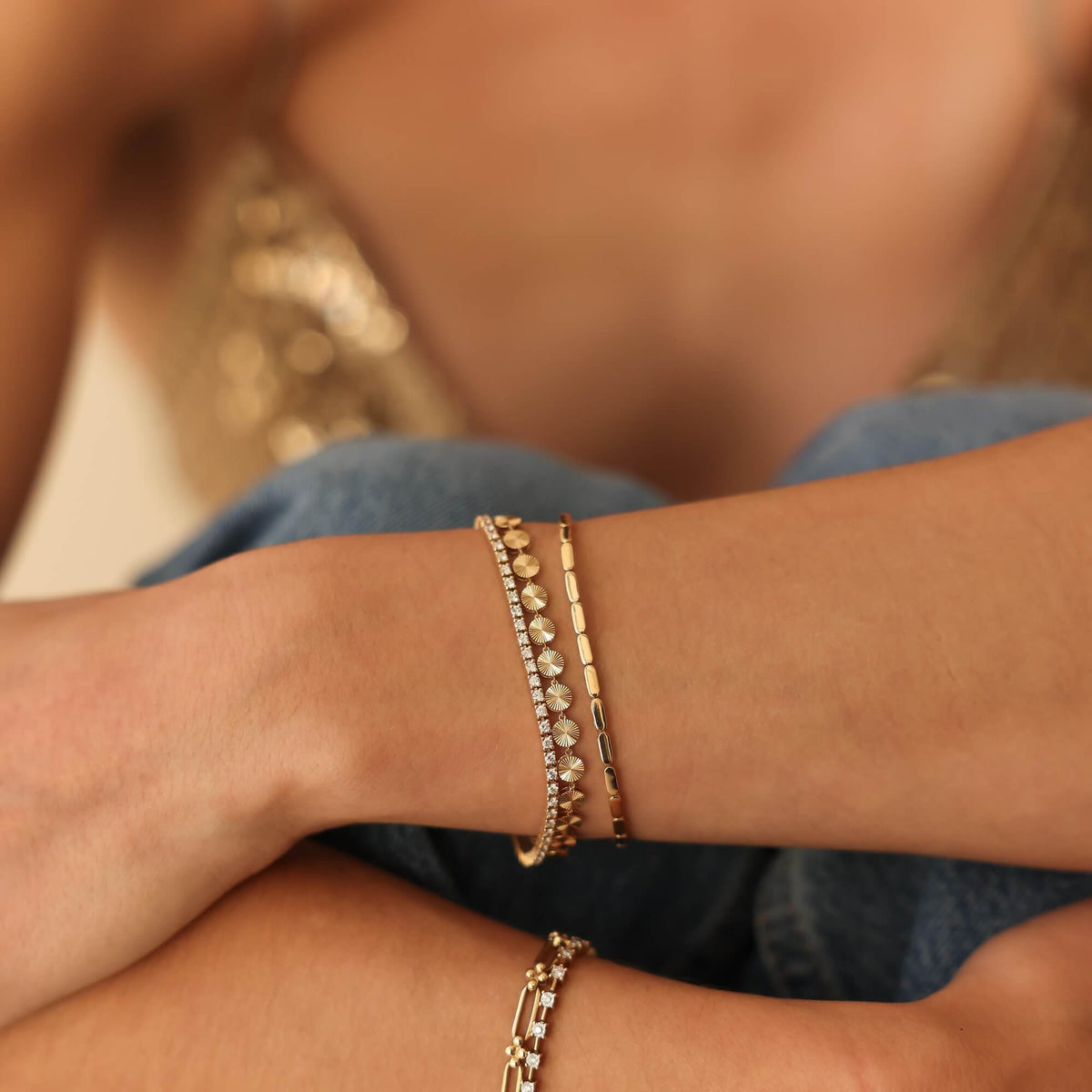 Teddi Paige Fluted Station Bracelet