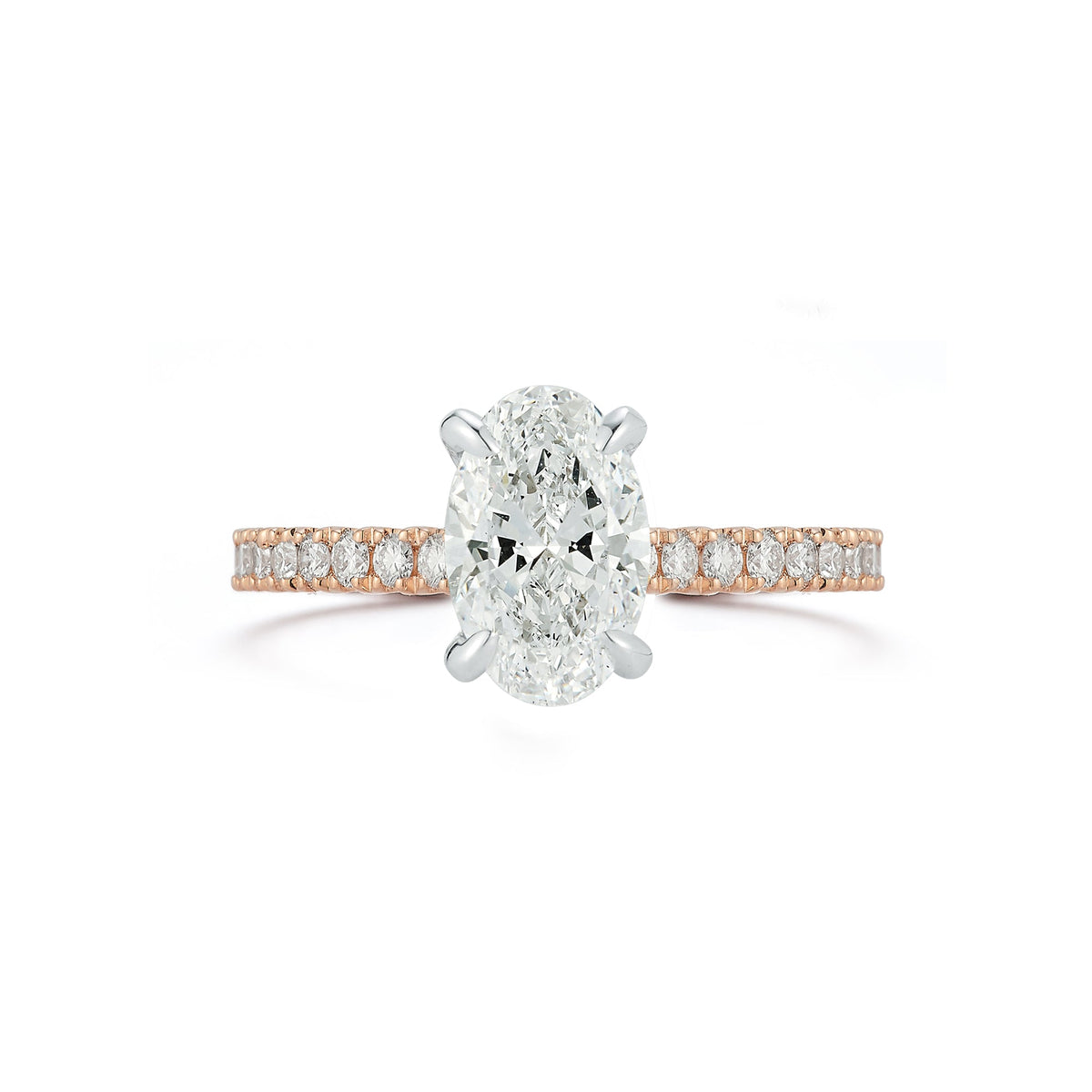 The Oval Pavé Solitaire - 1 Ct