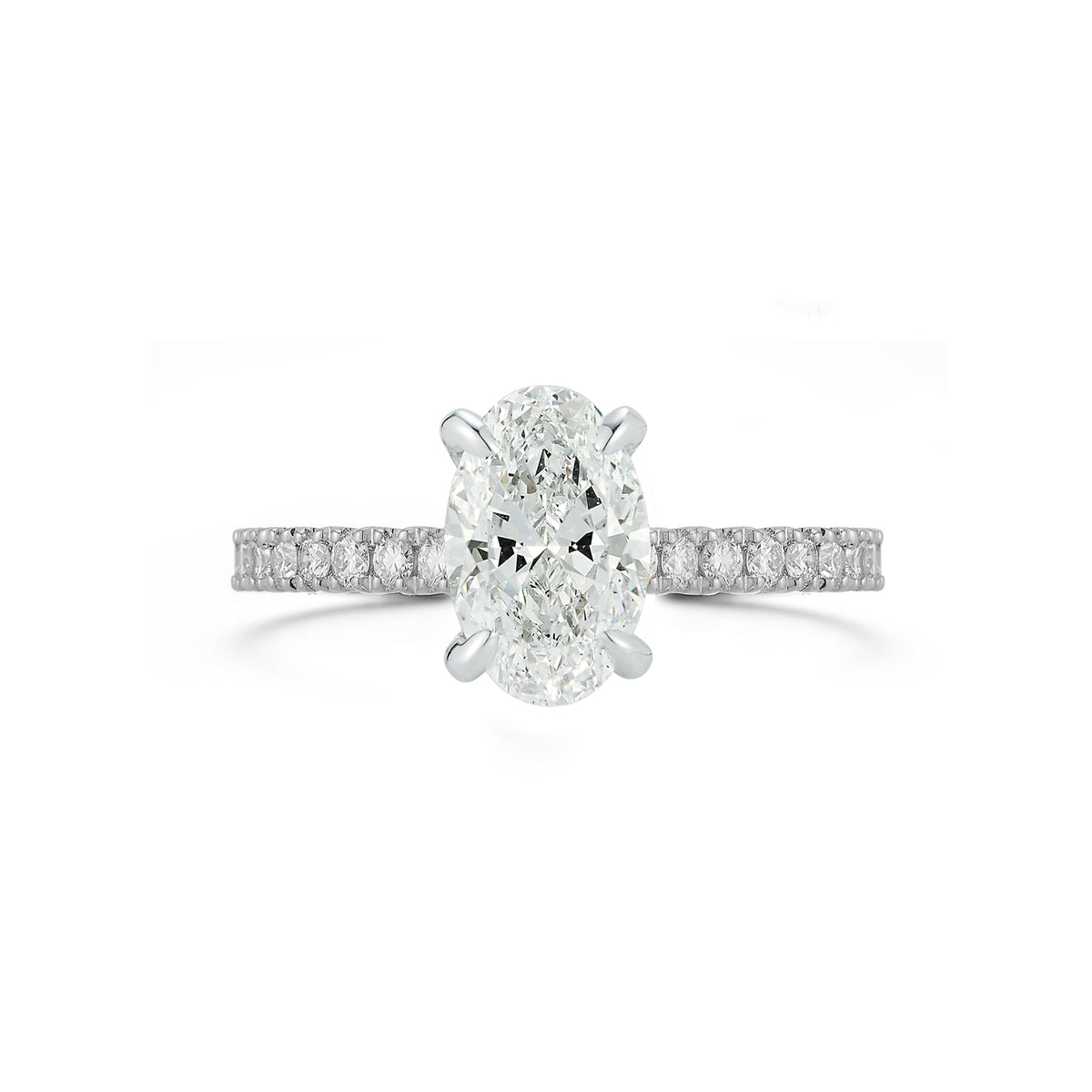 The Oval Pavé Solitaire - 1 Ct