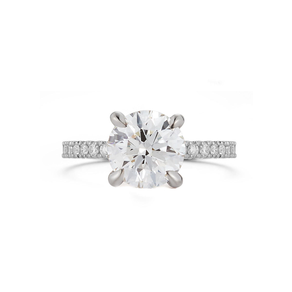 The Round Pavé Solitaire - 1.7 Ct
