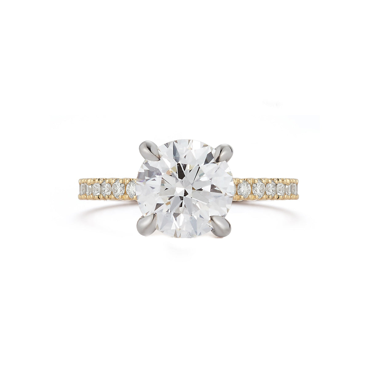 The Round Pavé Solitaire - 1.7 Ct