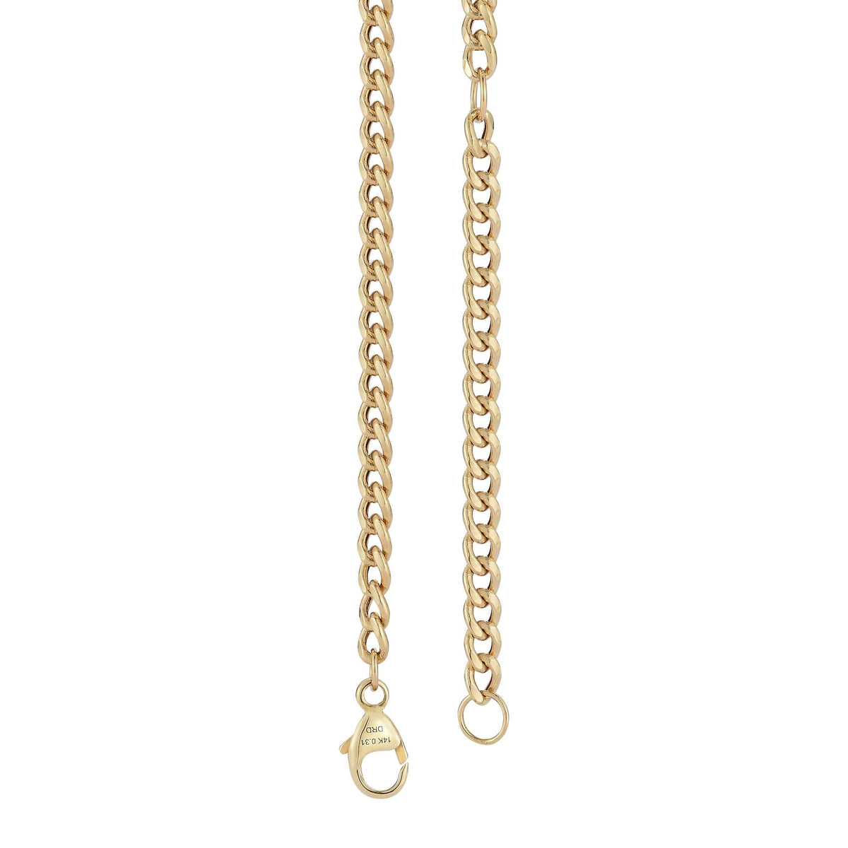 Lauren Joy Cuban Chain Disc Necklace - White Gold
