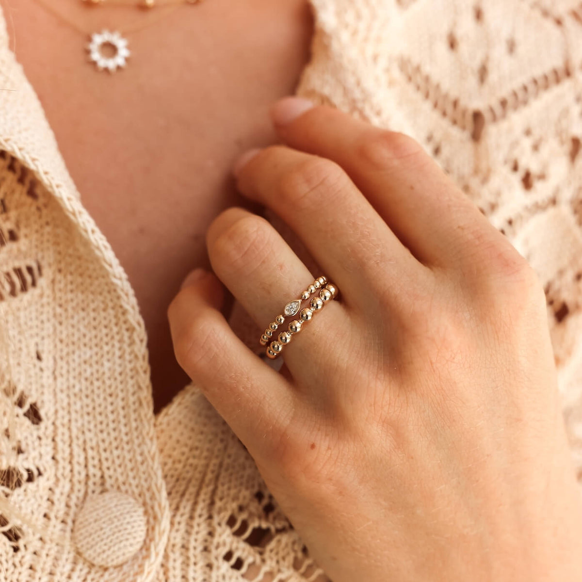 Poppy Rae Bezel Pear Ring