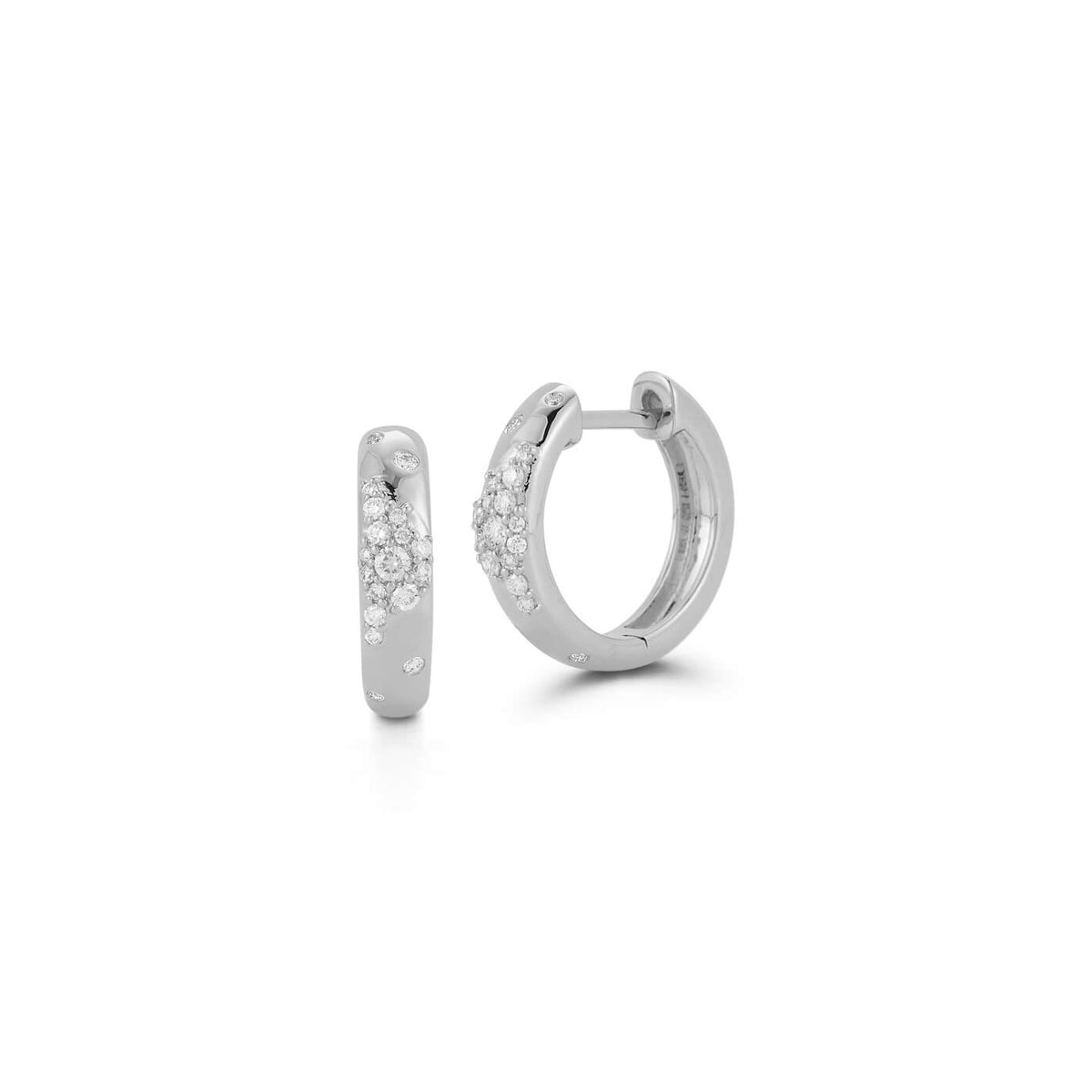 Cynthia Rose Scattered Diamond Hoops