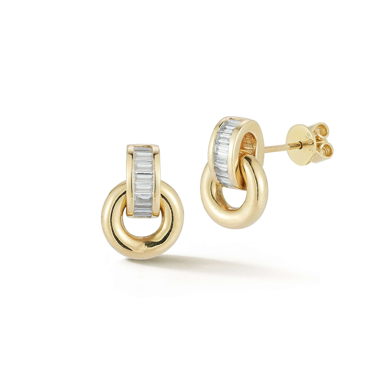 Sadie Pearl Baguette Interlocking Studs