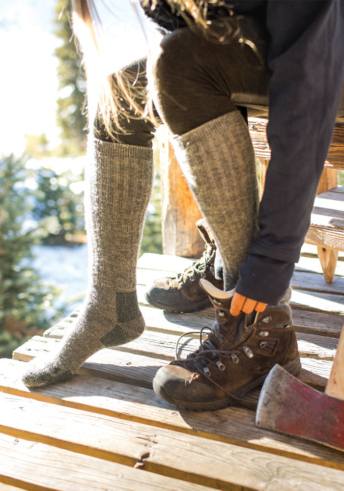 Womens Extreme Over The Calf Socks - Forest Dark Moss