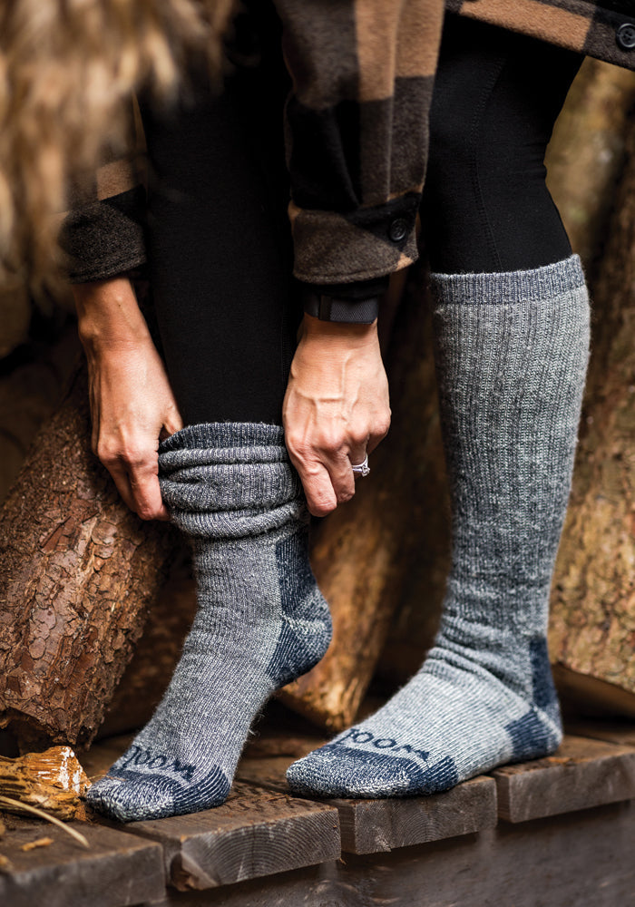 Womens Extreme Over The Calf Socks - Navy Carbon