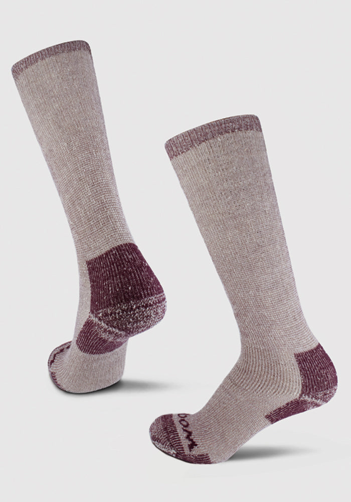 Womens Extreme Over The Calf Socks - Windsor Wine