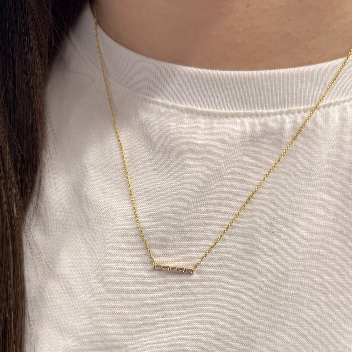 Sadie Pearl Diamond Bar Necklace