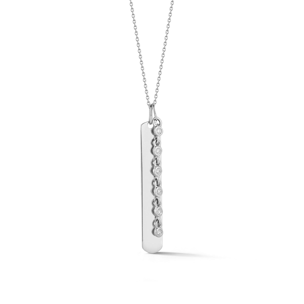Lulu Jack Vertical Bar and Diamond Bezel Link Necklace