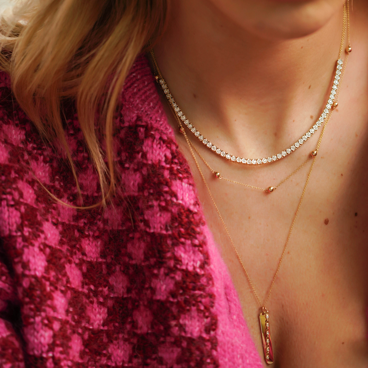 Poppy Rae Pebble Station Necklace