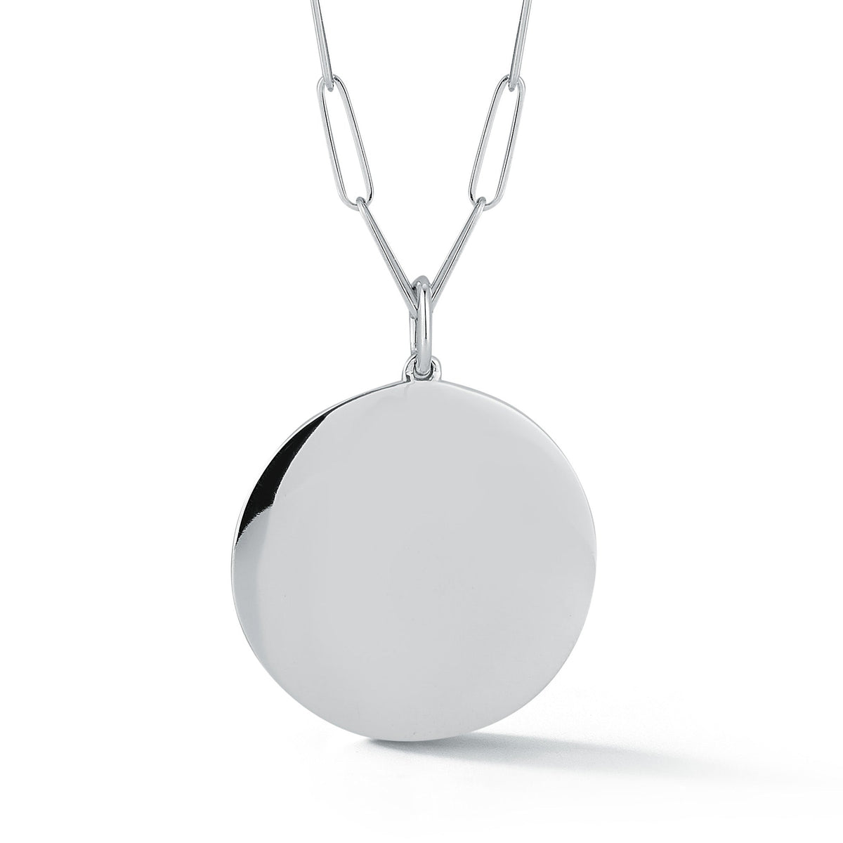 DRD Paperclip Disc Charm Necklace