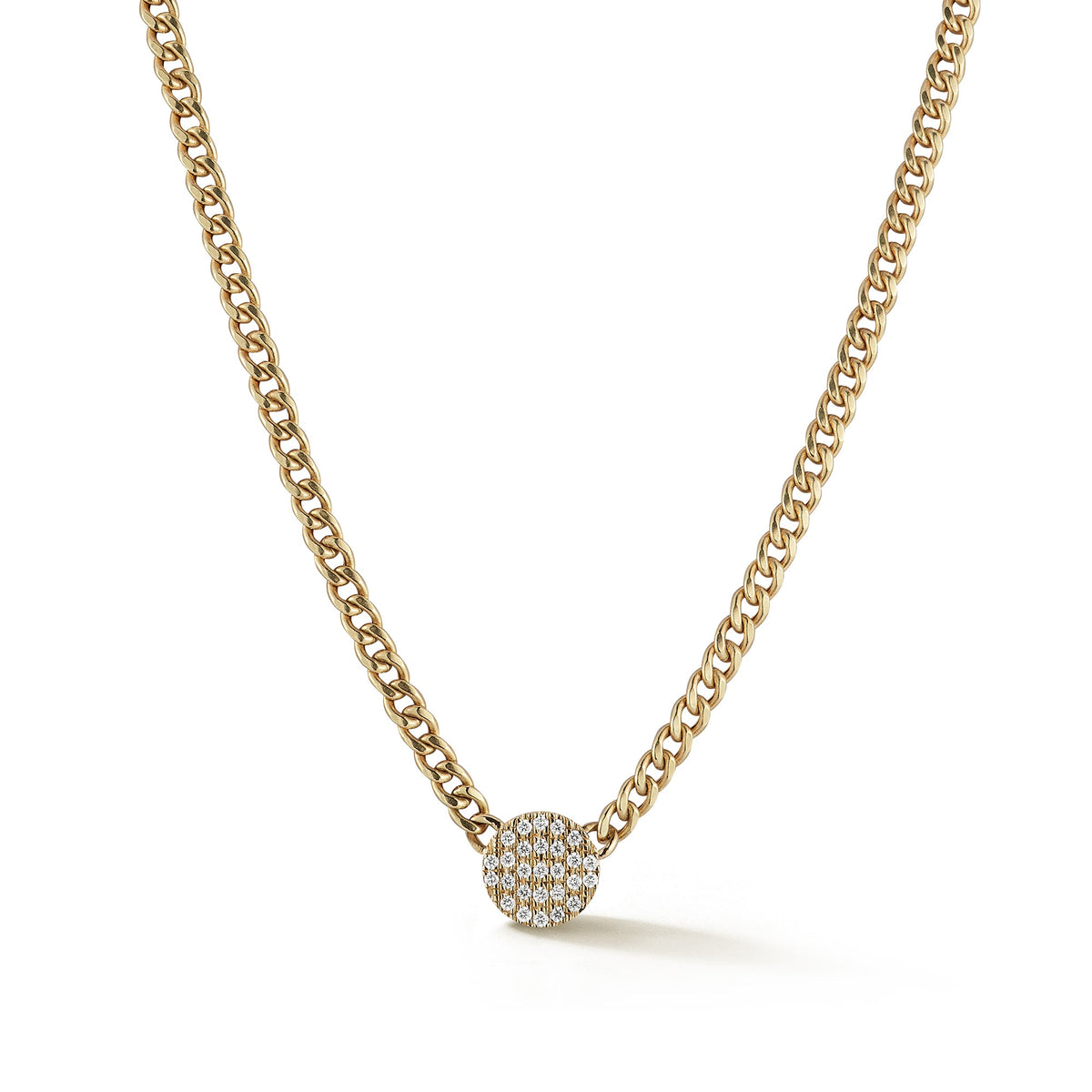 Lauren Joy Cuban Chain Disc Necklace