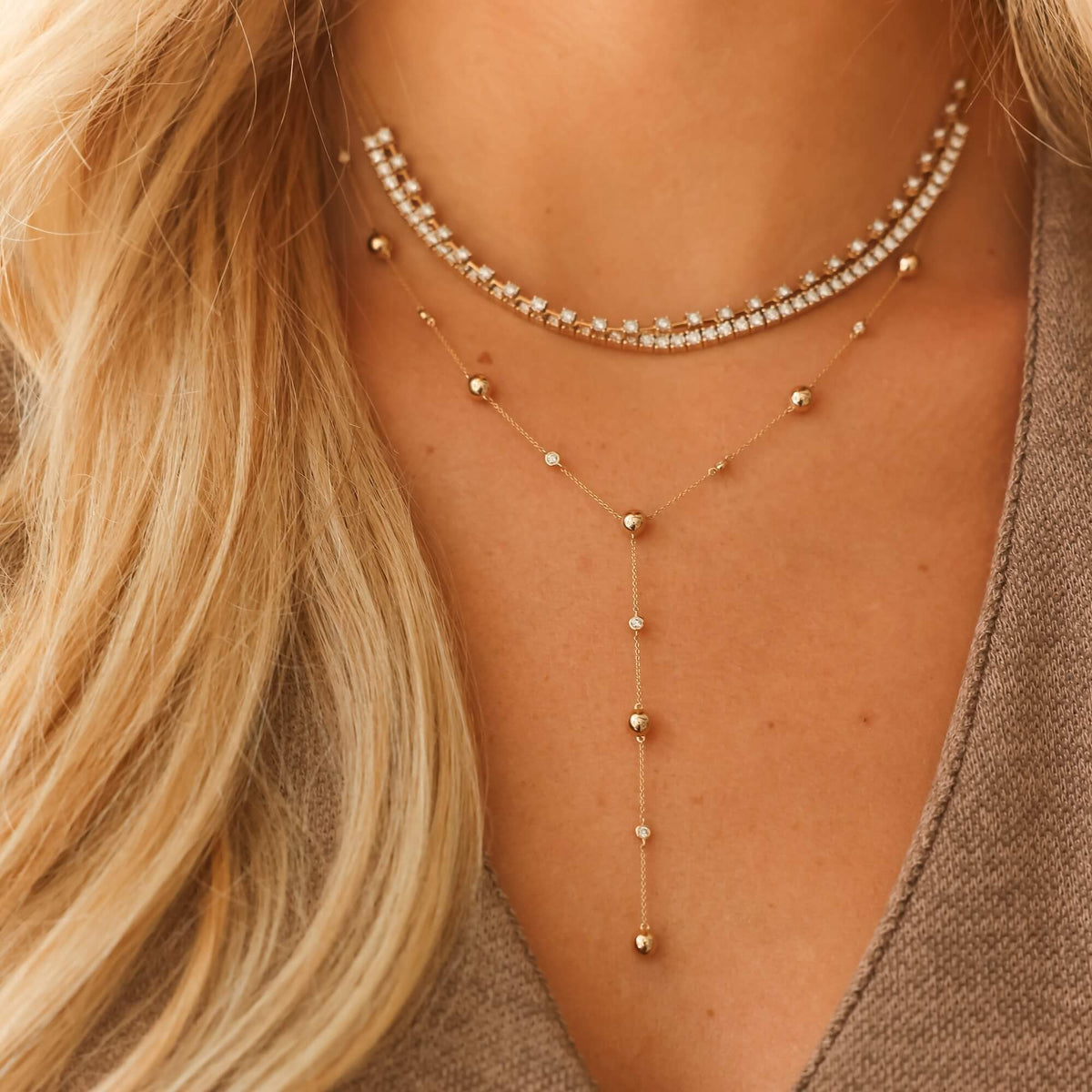 Poppy Rae Pebble Lariat Necklace