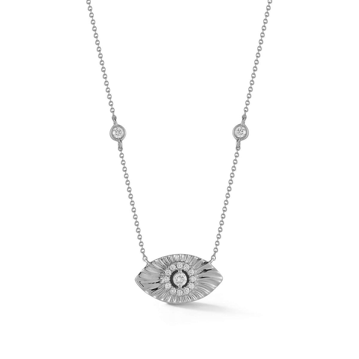 Teddi Paige Bezel Evil Eye Necklace