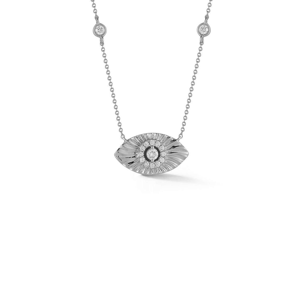 Teddi Paige Bezel Evil Eye Necklace