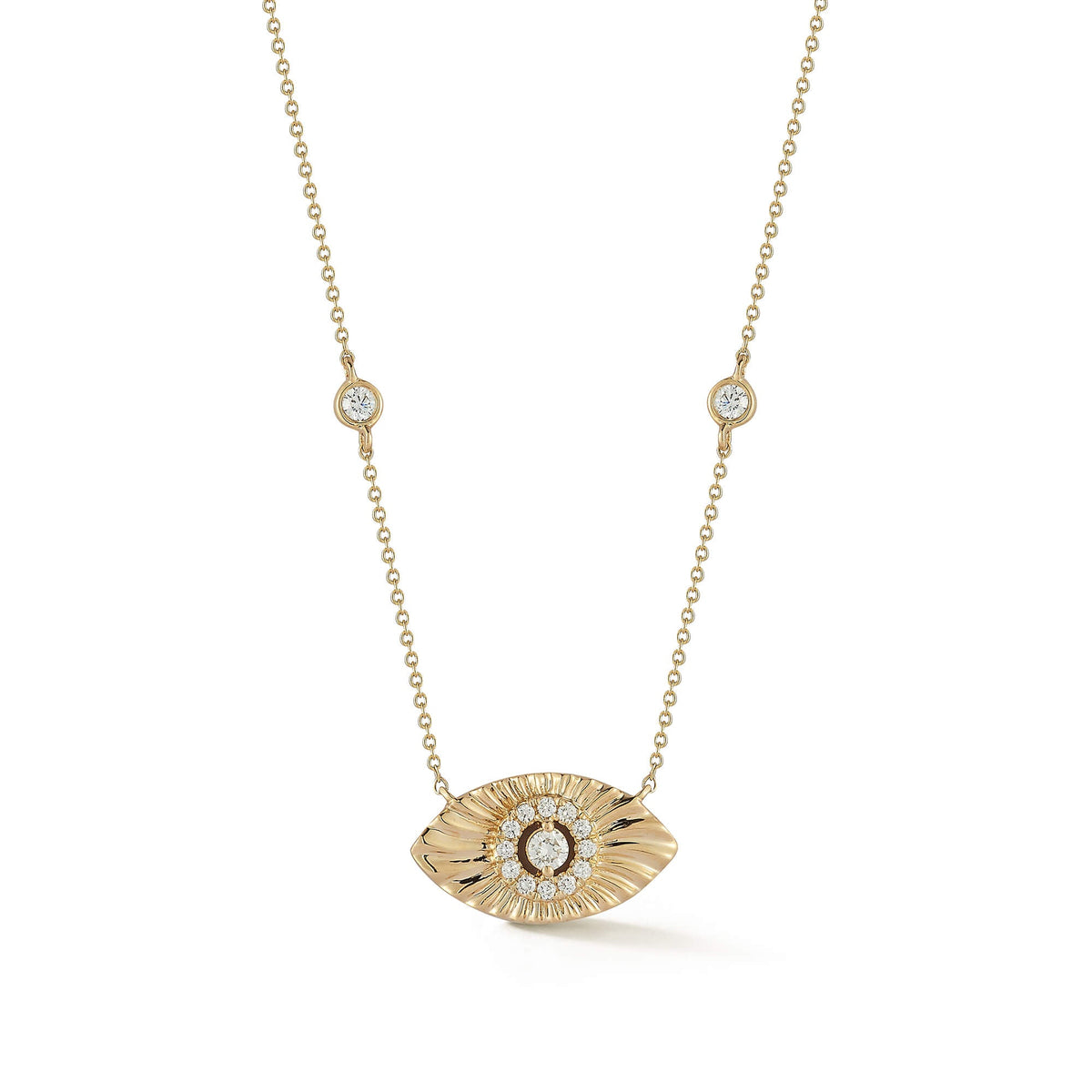Teddi Paige Bezel Evil Eye Necklace
