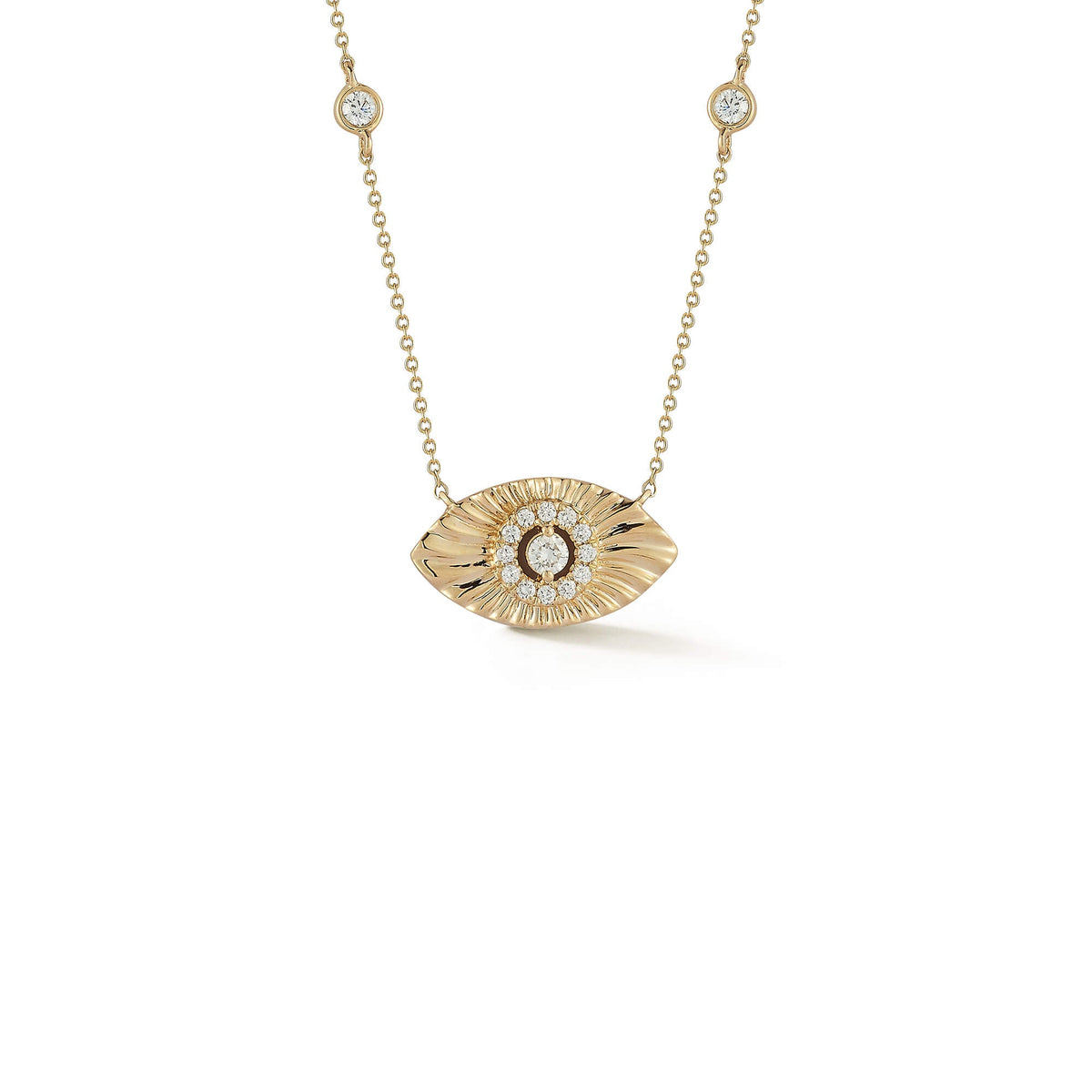 Teddi Paige Bezel Evil Eye Necklace
