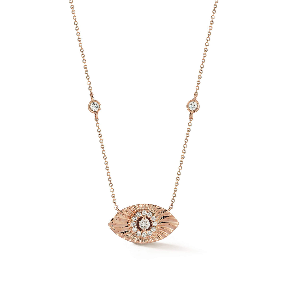 Teddi Paige Bezel Evil Eye Necklace