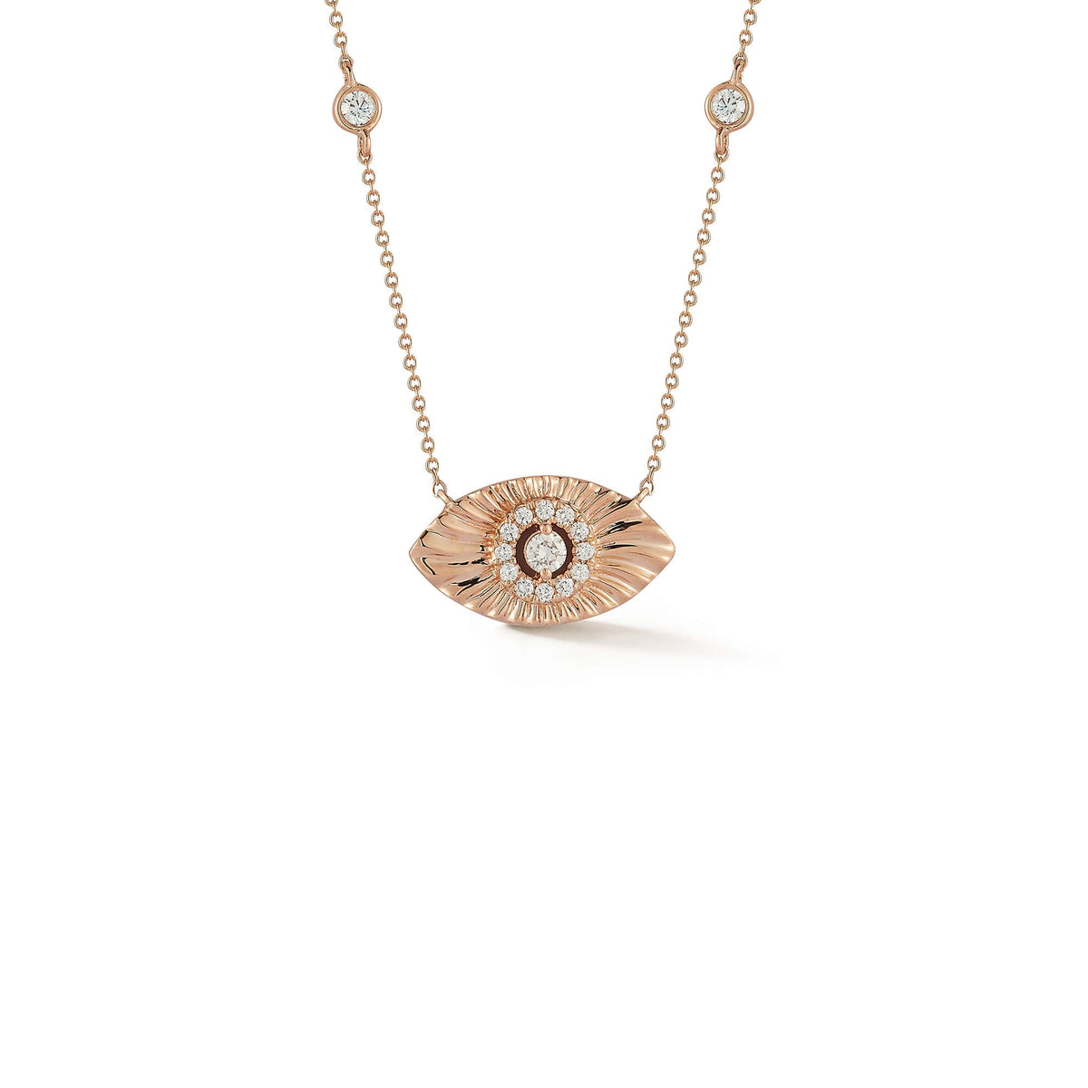Teddi Paige Bezel Evil Eye Necklace