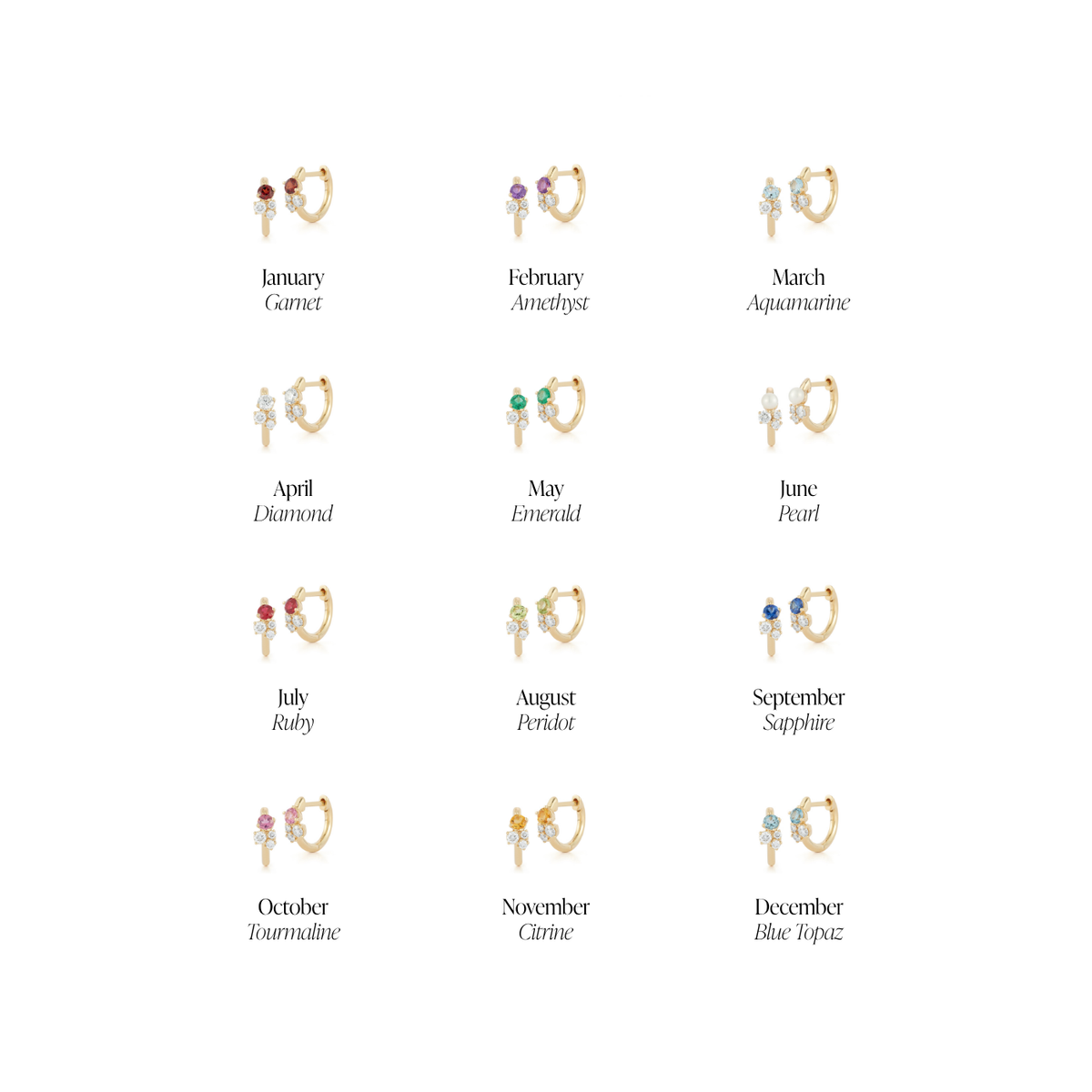 DRD Birthstone Huggies - November