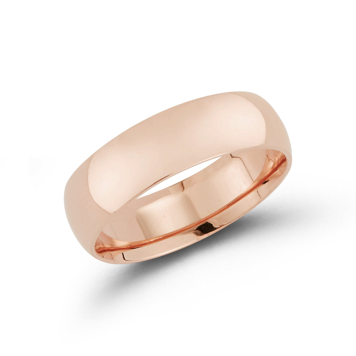 6mm Mens Half Round Comfort Fit Wedding Band