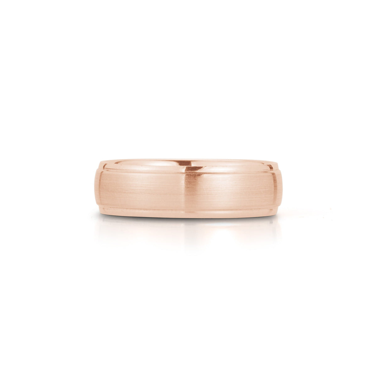6mm Mens Half Round Brushed Middle Polished Edge Band