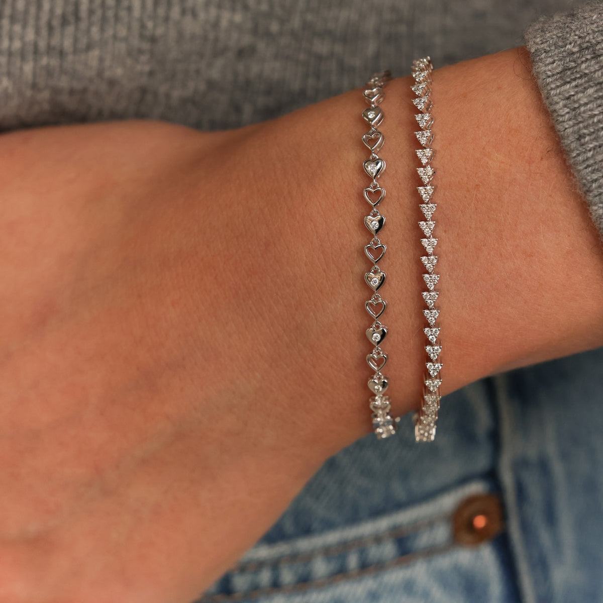 DRD Heart Tennis Bracelet