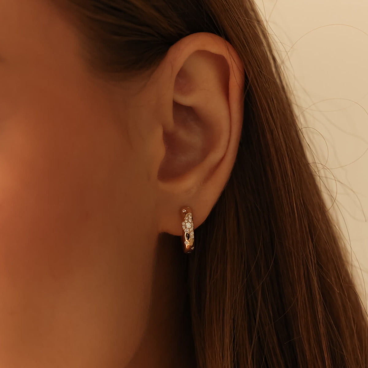 Cynthia Rose Scattered Diamond Hoops