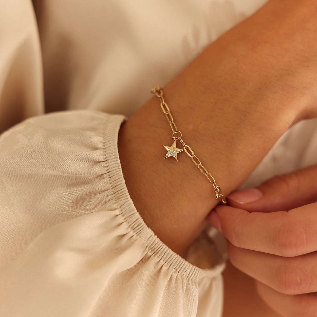 Cynthia Rose Paperclip Charm Bracelet