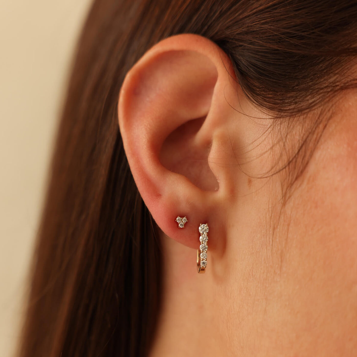 Mini Diamond Single Trio Stud