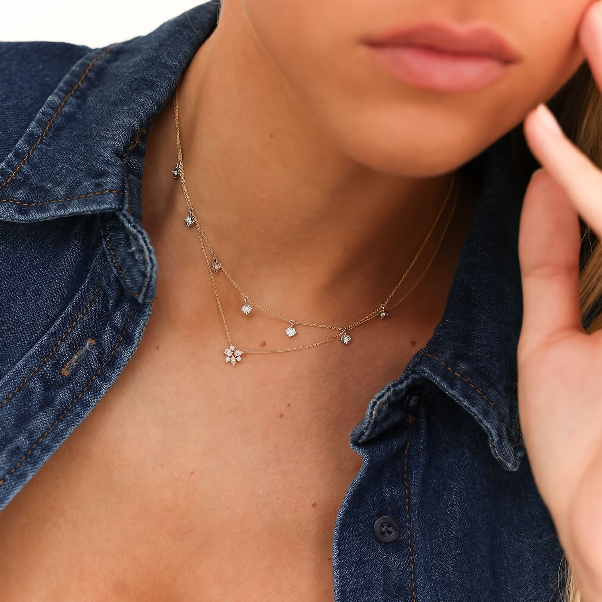 Alexa Jordyn Multi-Shape Cluster Pendant Necklace