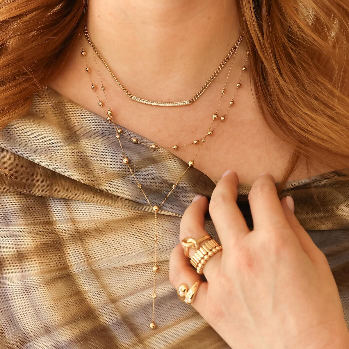 Poppy Rae Pebble Lariat Necklace