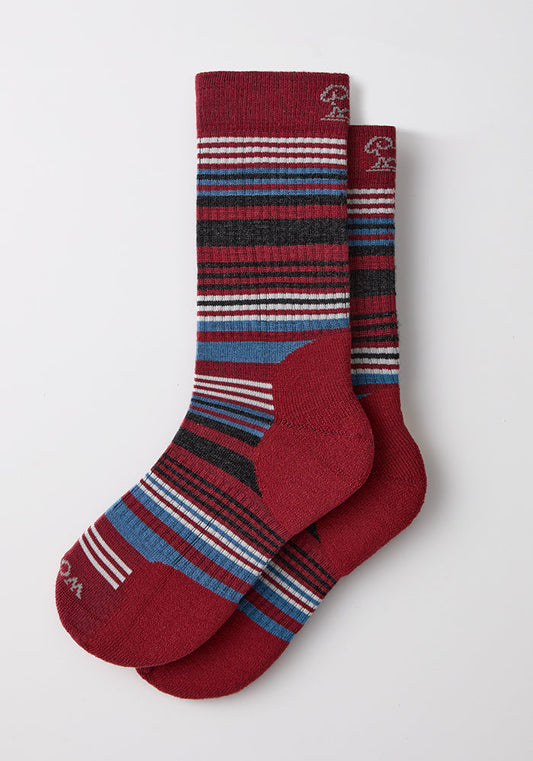 Womens Everyday Crew Socks - Rhubarb Stripe