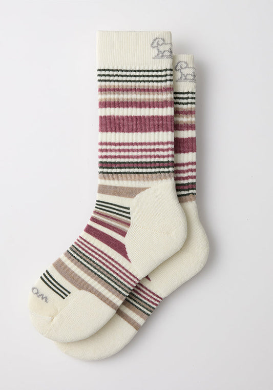 Womens Everyday Crew Socks - Buttercream Stripe