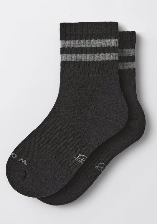 Womens Varsity Mini Crew Socks - Black Volt