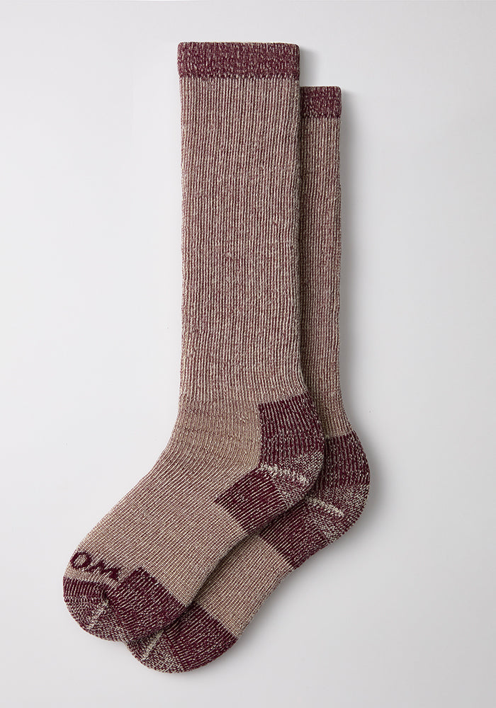 Womens Extreme Over The Calf Socks - Windsor Wine