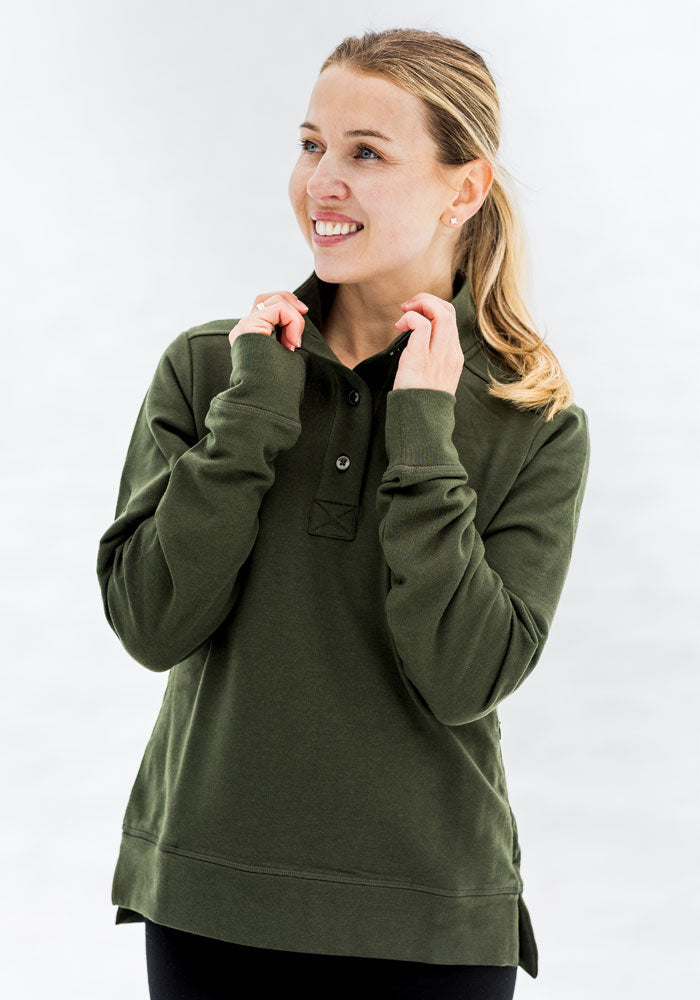 Annie 3 Button Pullover - Duffel Bag