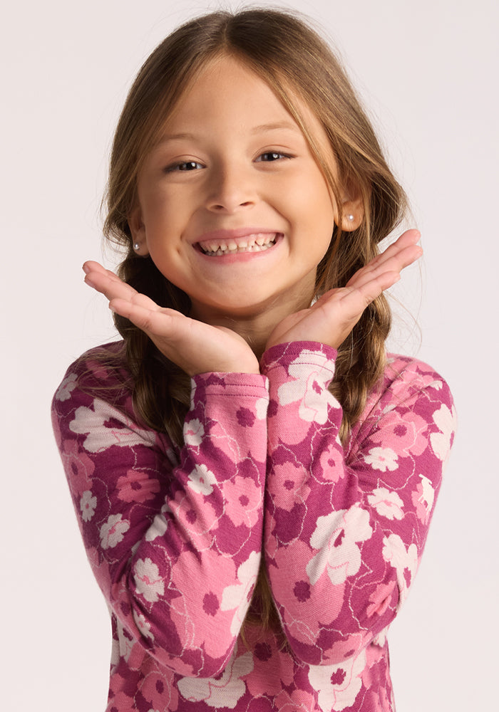 Kids Explorer Base Layer Top - Rosie Posie